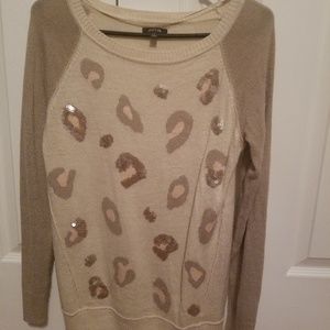 Apt.9 cheetah sparkle sweater